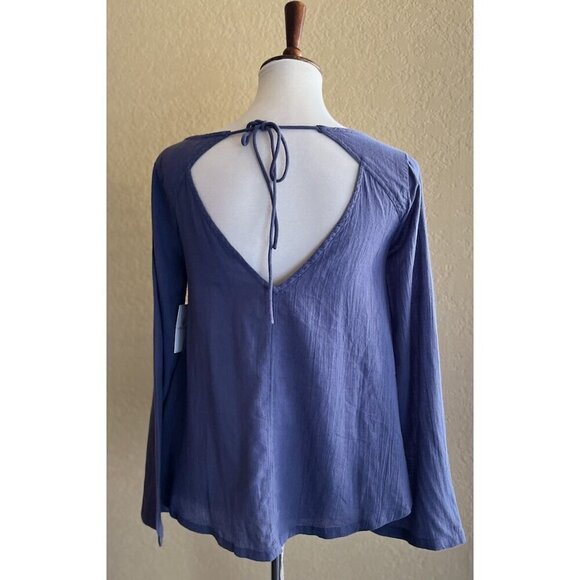 Volcom Women's Textured Bangalow Flare Sleeve Blouse Top Size XS - Picture 6 of 7